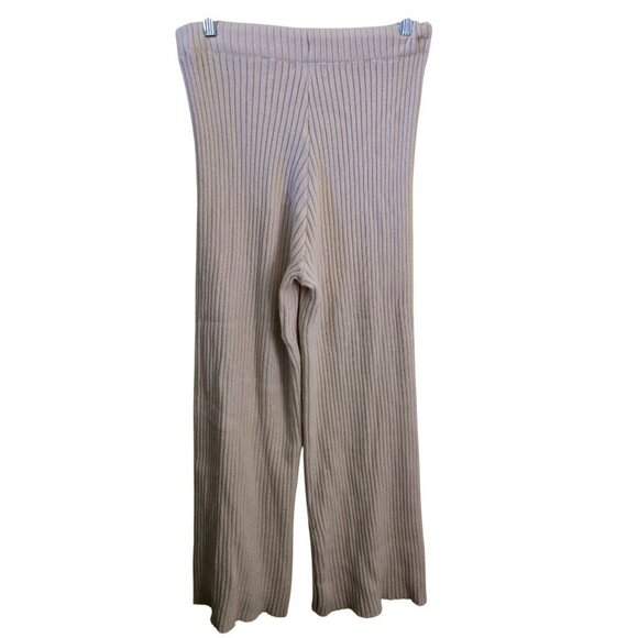 Sincerely Jules Cream Ribbed Knit Pull On Cozy Pants Size XL All Season Comfort - Picture 3 of 5